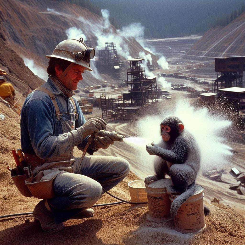 a 31-year-old man working as a blaster ("powder monkey") at an open-pit gold mine outside copperopolis california in 1989