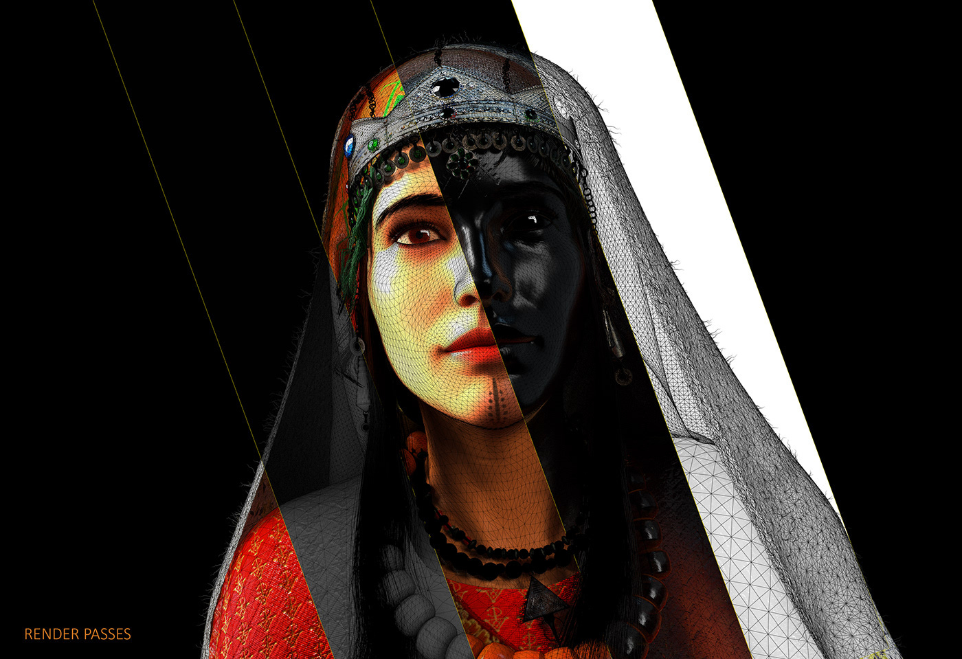 anaroze Berber digital3d c4d amazigh characters gameart jewelry octane girl
