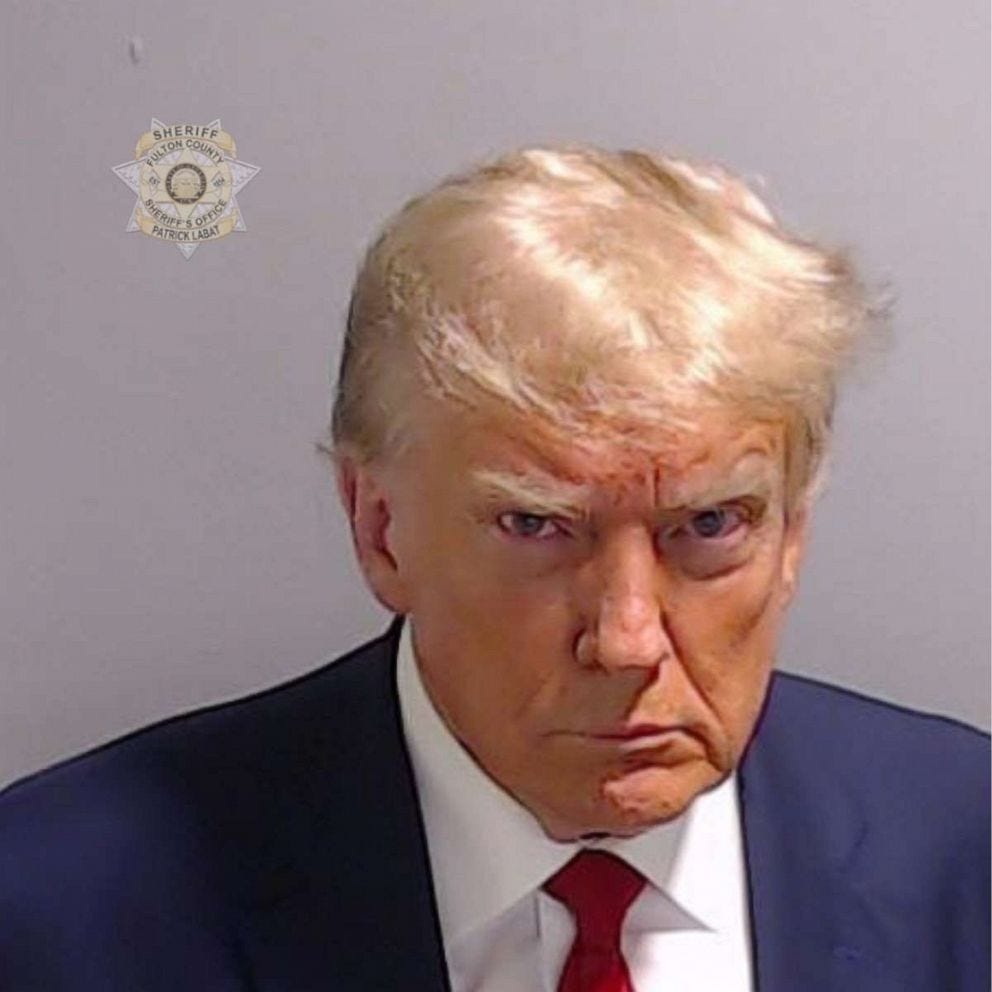 PHOTO: Former President Donald Trump is shown in a booking photo released by the Fulton County Sheriff's Office.