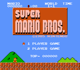 Super Mario Bros. (NES) screenshot: Title screen