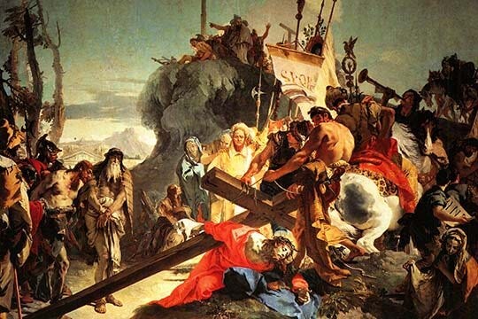 'Jesus Carrying the Cross' by Gionvanni Battista Tiepolo Painting Print