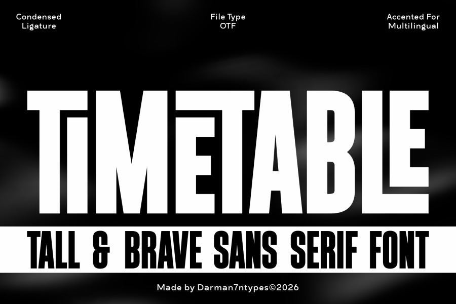 Timetable Condensed Font