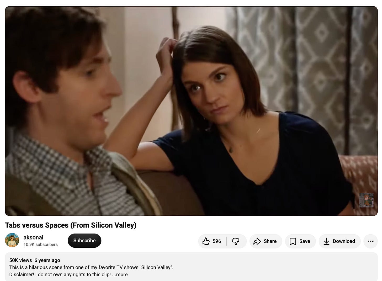 Richard and Winnie sitting on a couch mid-argument in Silicon Valley; she looks at him with narrowed eyes as he talks.