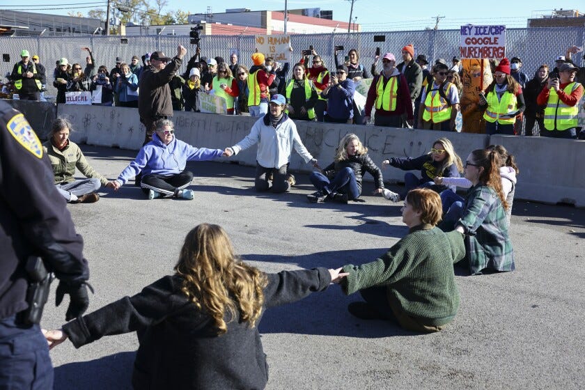 14 suburban moms arrested in sit-in protest outside Broadview ICE facility  - Chicago Sun-Times