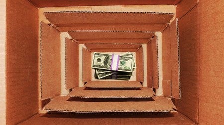 Photomontage imaginant les profits colossaux d'Amazon Photomontage imaginant les profits colossaux d'Amazon