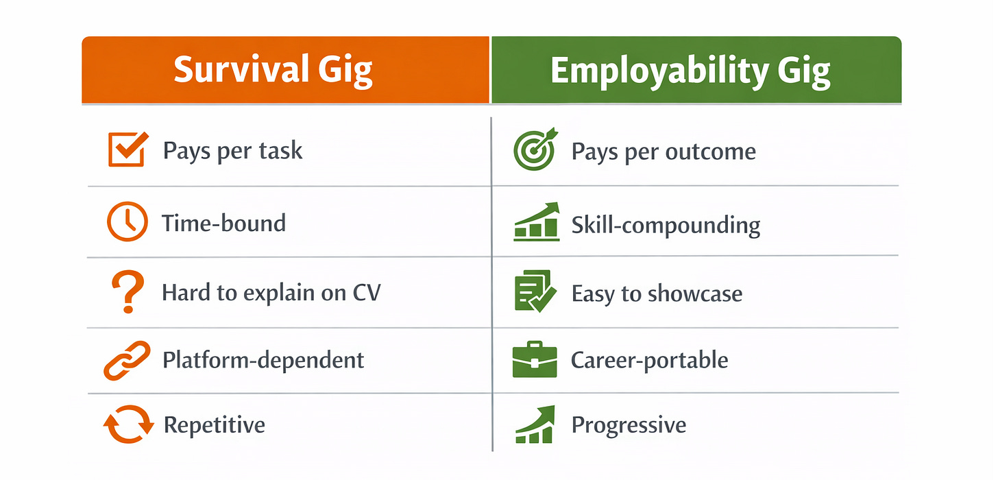 Survival Gig Vs. Employability Gig