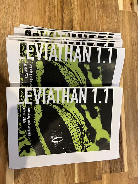 Pictures of different stages of zine production