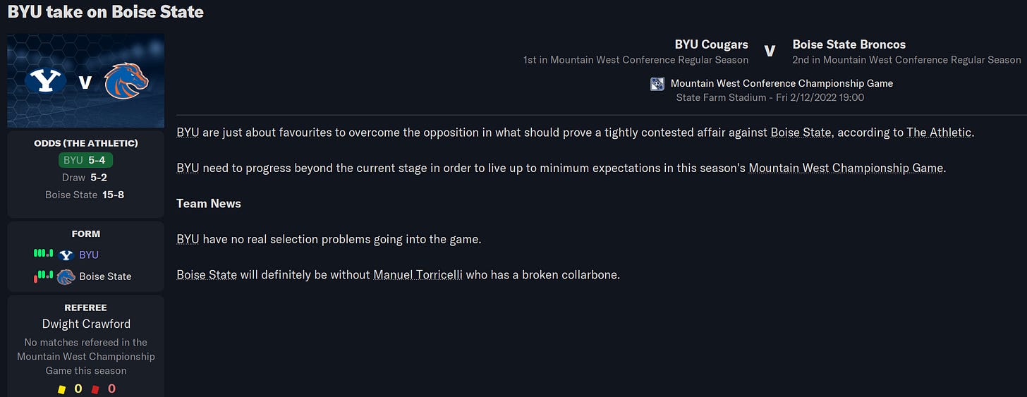 Football Manager 2023 Match Preview
