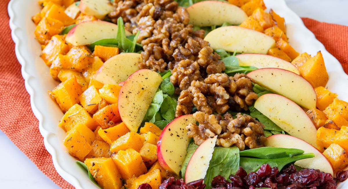 Butternut Squash Fall Salad with Maple Vinaigrette 
