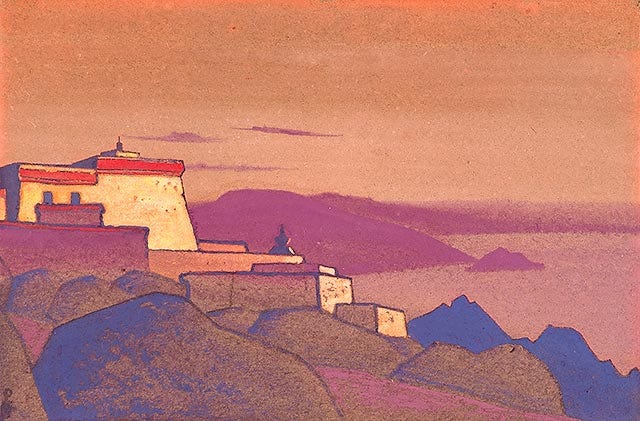 Nicolas Roerich — Monastère Gelukpa - Tibet (1936)