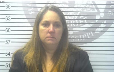 Tonya Laville, a former police officer and school district employee who was arrested in 2024 for embezzling around $8,600 from a church in Gulfport, Mississippi. Tonya Laville, a former police officer and school district employee who was arrested in 2024 for embezzling around $8,600 from a church in Gulfport, Mississippi.