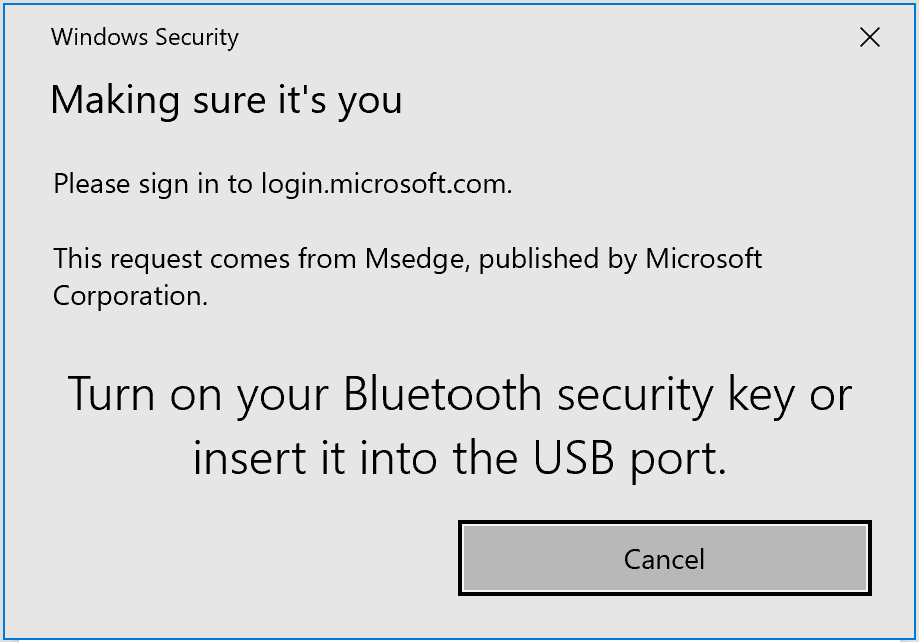 FIDO2 Security Key challenge FIDO2 Security Key challenge