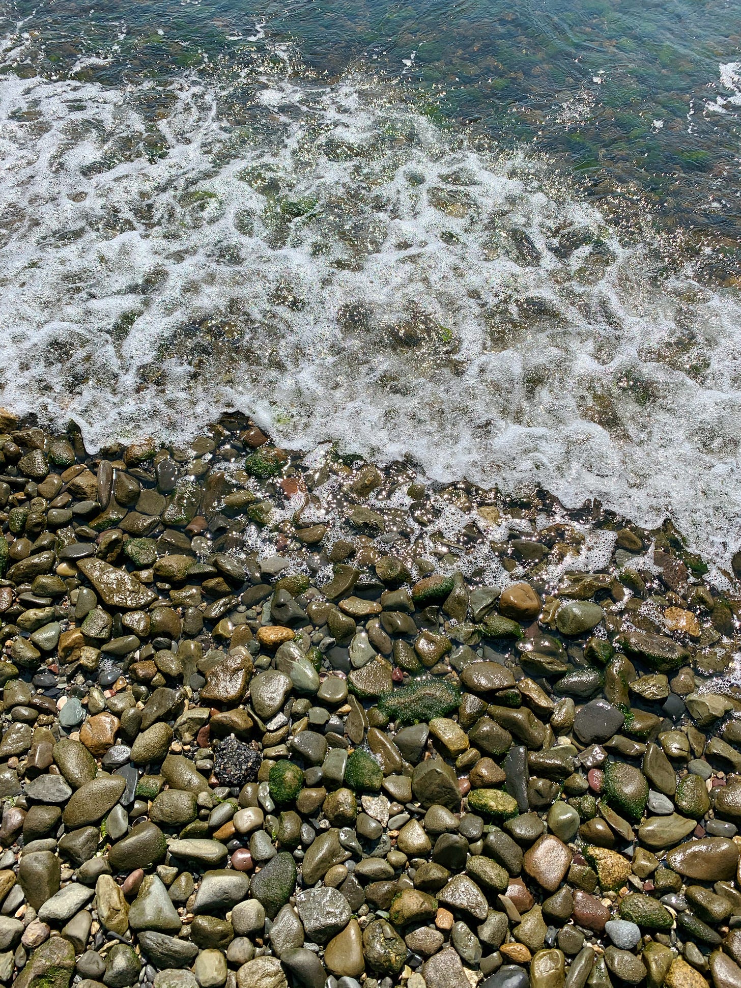 Close up of waves on the beach