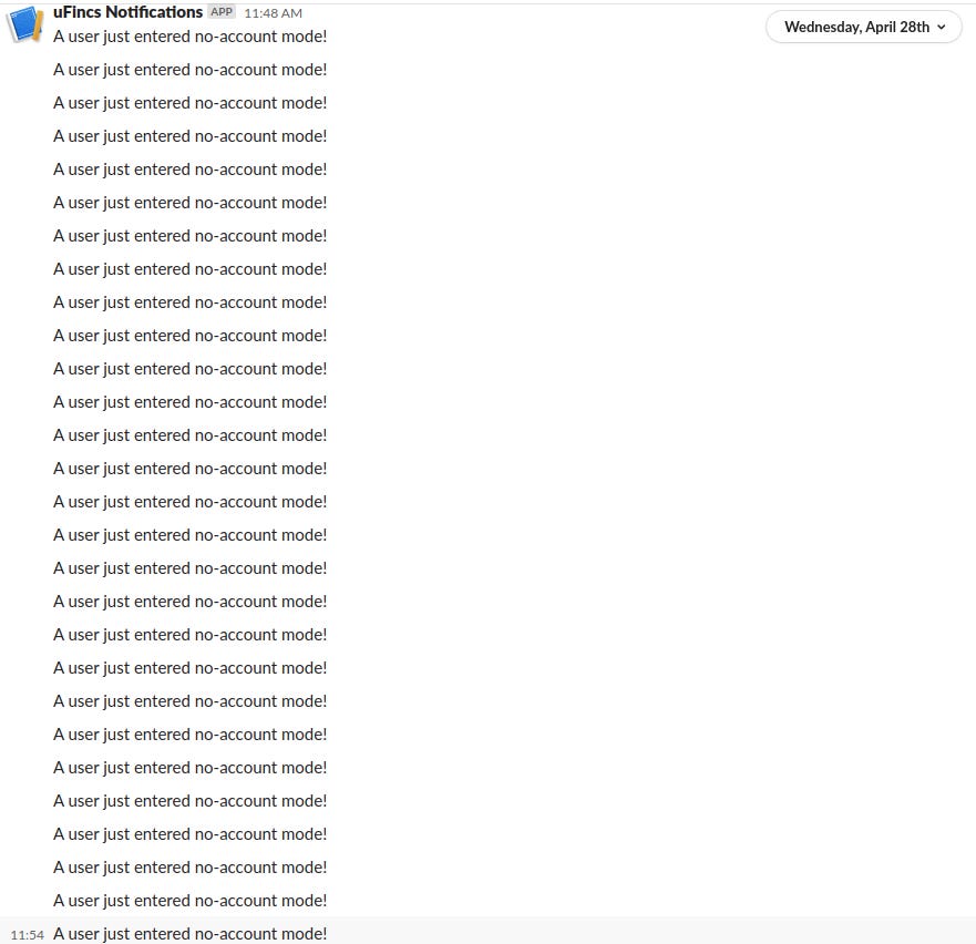 A giant wall of slack messages