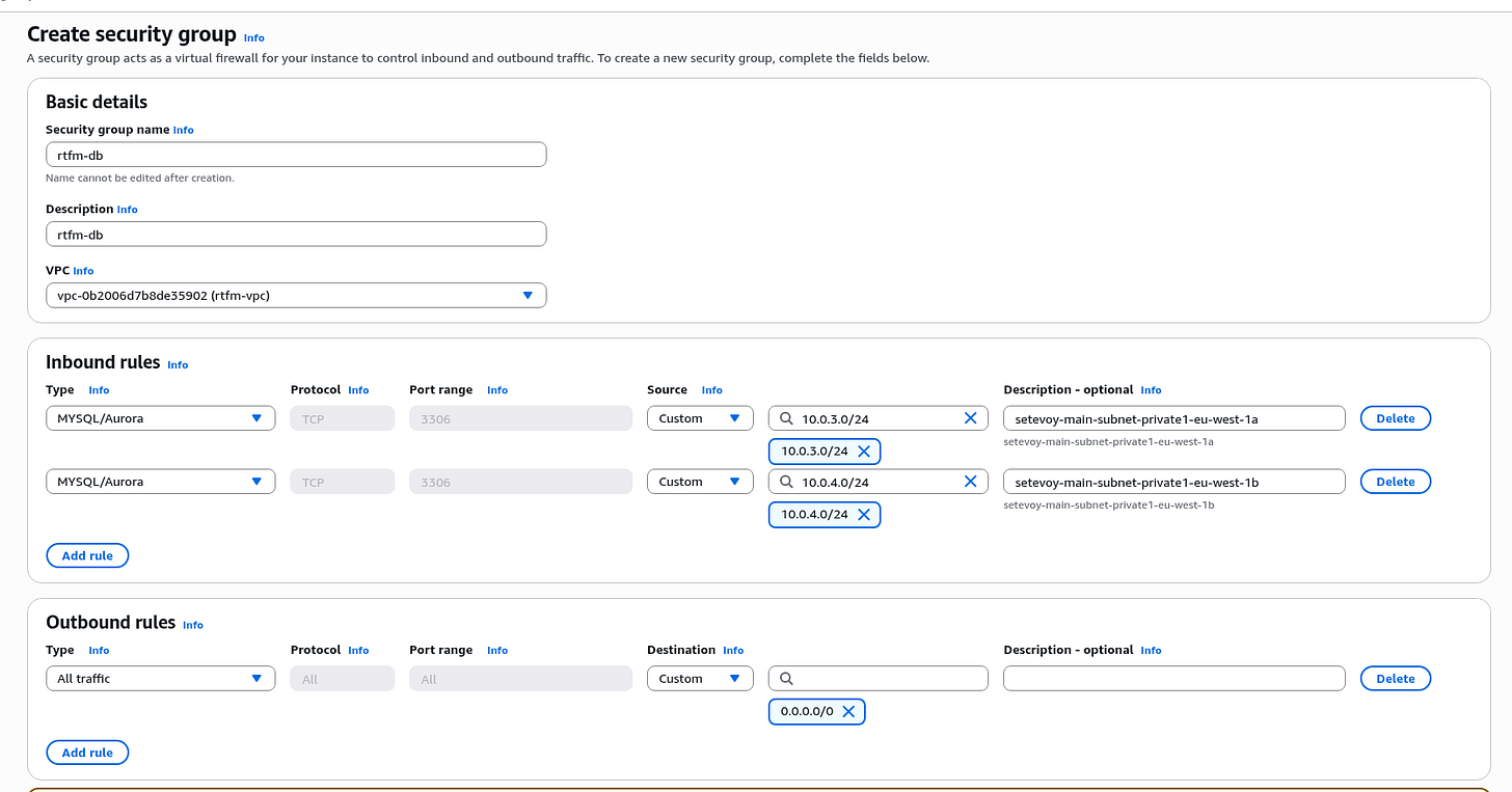 AWS: basic infrastructure setup for WordPress