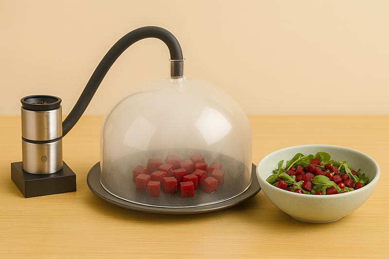 Sfeclă coaptă, pregătită cu fum de cireș și coajă de portocală