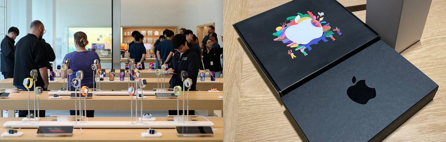 Apple Gangnam Watch risers and tote bag packaging. Apple Gangnam Watch risers and tote bag packaging.