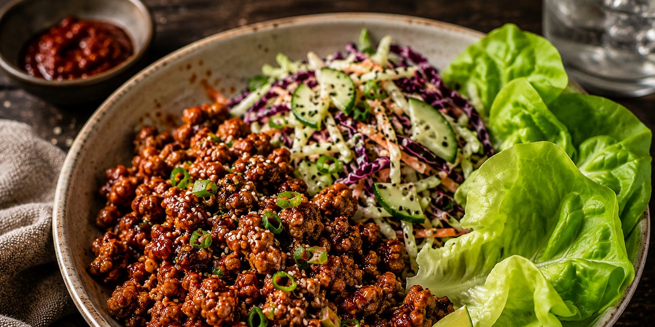 Korean-Inspired Gochujang Chicken Lettuce Wrap Bowls
