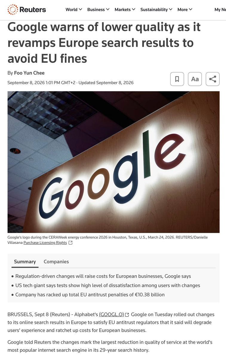 Google baut EU-Suche zurück: Hotel-, Restaurant- und Flugergebnisse raus, Buchungsplattformen profitieren Google baut EU-Suche zurück: Hotel-, Restaurant- und Flugergebnisse raus, Buchungsplattformen profitieren