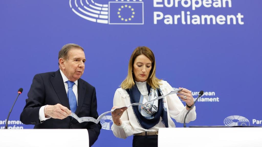 La Eurocámara entrega el Sájarov a Edmundo González: "Aún hay espacio para hacer valer la voluntad popular" La Eurocámara entrega el Sájarov a Edmundo González: "Aún hay espacio para hacer valer la voluntad popular"