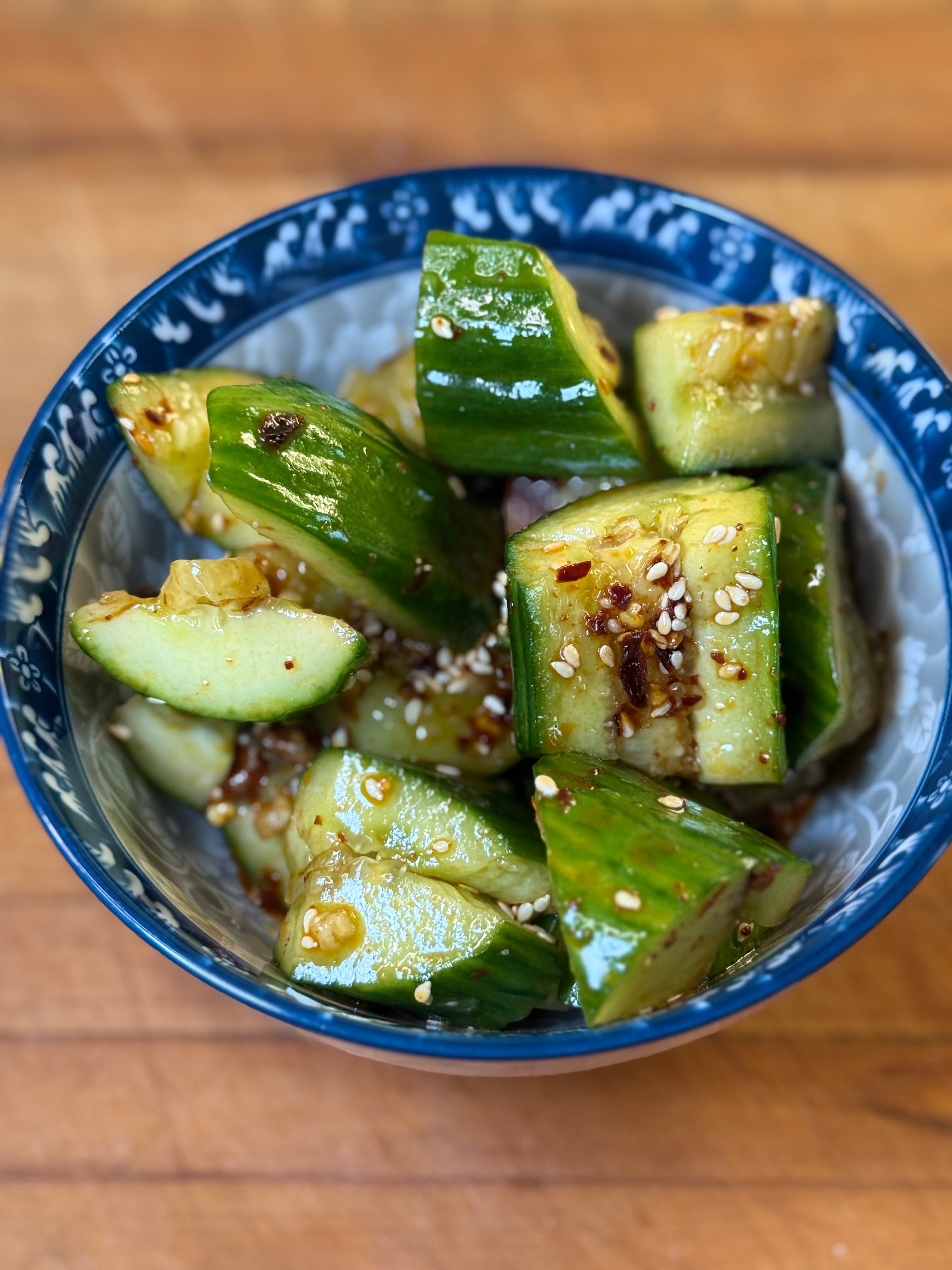 Smashed Cucumber Salad - Jeremy Potvin Cooking