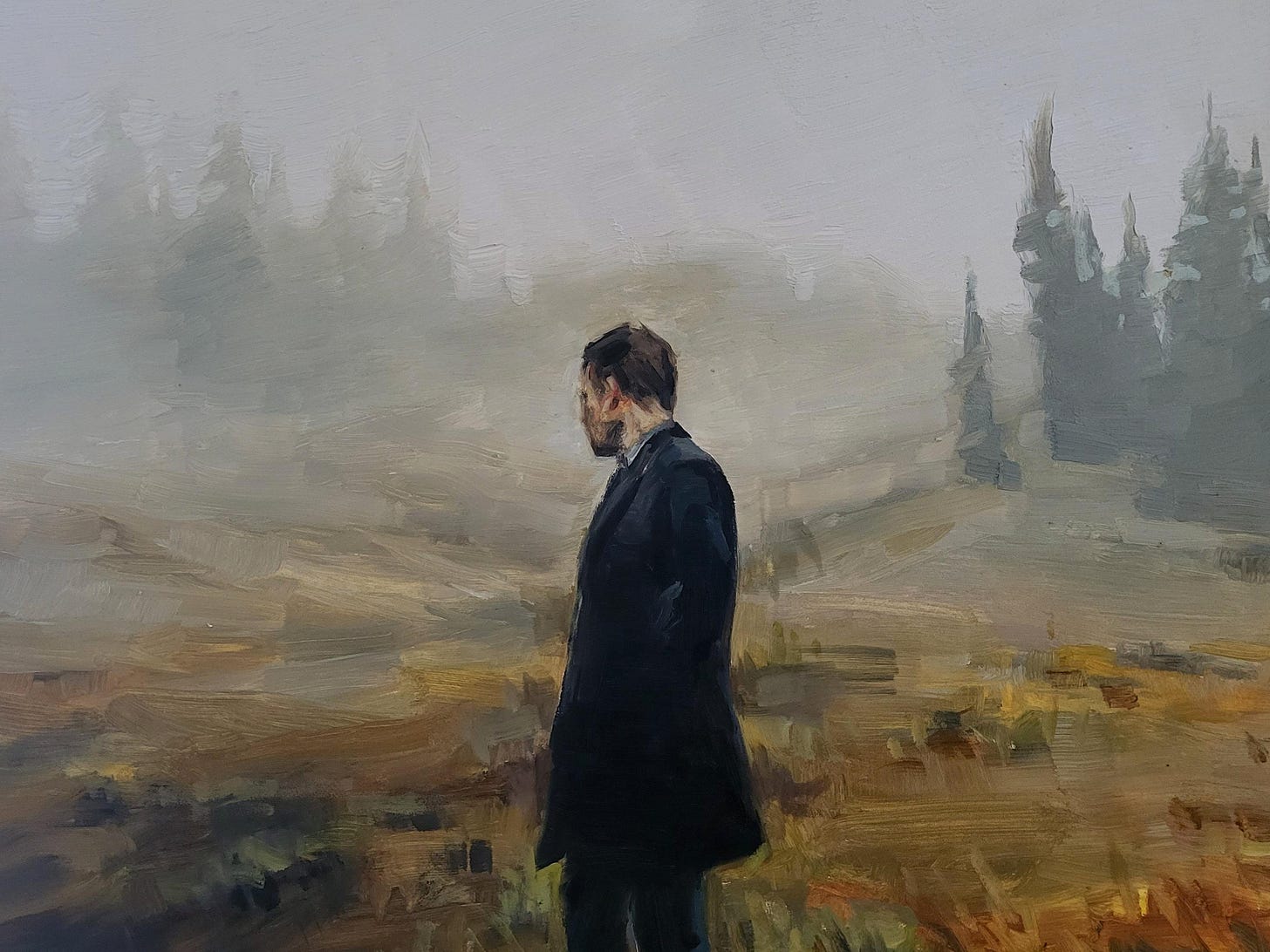 12x16” study of a man by @KatyLeighArtistry (detail)