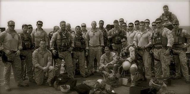 The Marines of 2nd Platoon, 1st Force Reconnaissance Company, 15th MEU (SOC) on board the USS Dubuque (LPD-8) in the Indian Ocean, Sep 2010
