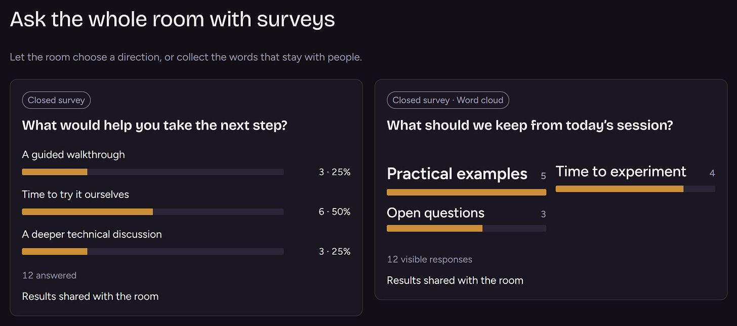 AskOne landing page with rendered surveys AskOne landing page with rendered surveys