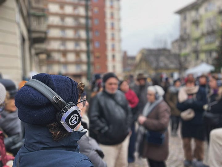 Dopo il 2022 l’AudioWalk San Donato (Torino) è stato realizzato ogni anno insieme a PiùSpazioQuattro. L’ultima volta nel 2024 durante la Festa di Piazza Paravia
