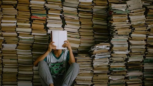 Free Person Reading a Book Stock Photo
