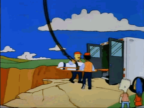 bart simpson is carrying a man on a stretcher bart simpson is carrying a man on a stretcher