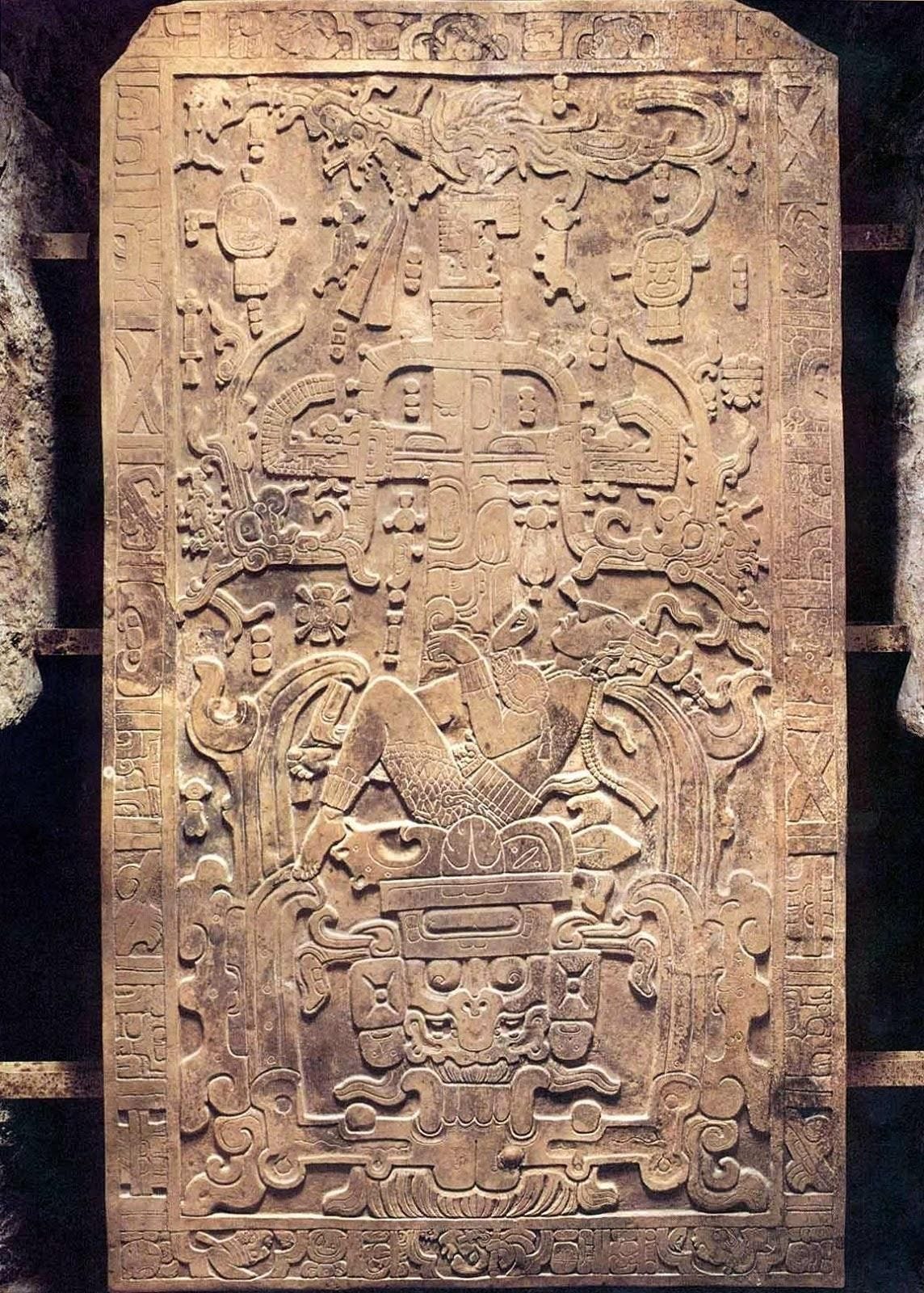 Sarcophagus lid with complex iconography belonging to K'inich Janaab ...