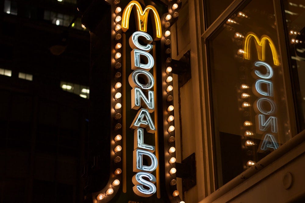 McDonalds neon light signage McDonalds neon light signage