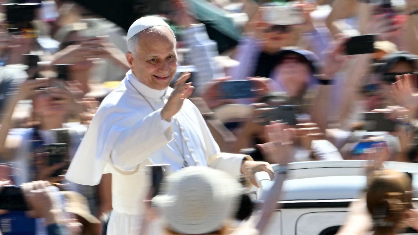 Pope Leo XIV waves to a cheering crowd as he arrives for his weekly general audience at St Peter's Square Pope Leo XIV waves to a cheering crowd as he arrives for his weekly general audience at St Peter's Square