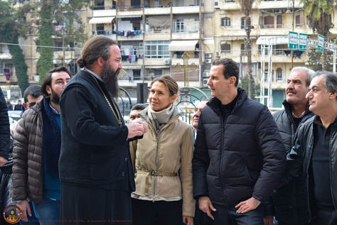 Το προεδρικό ζεύγος στο ελληνορθόδοξο Μητροπολιτικό Ναό Προφήτη Ηλία στο Χαλέπι