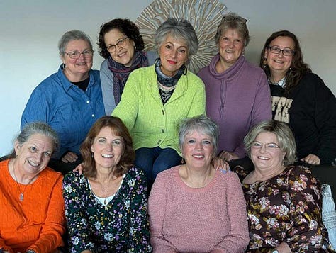 pictures of author with her friends in groups