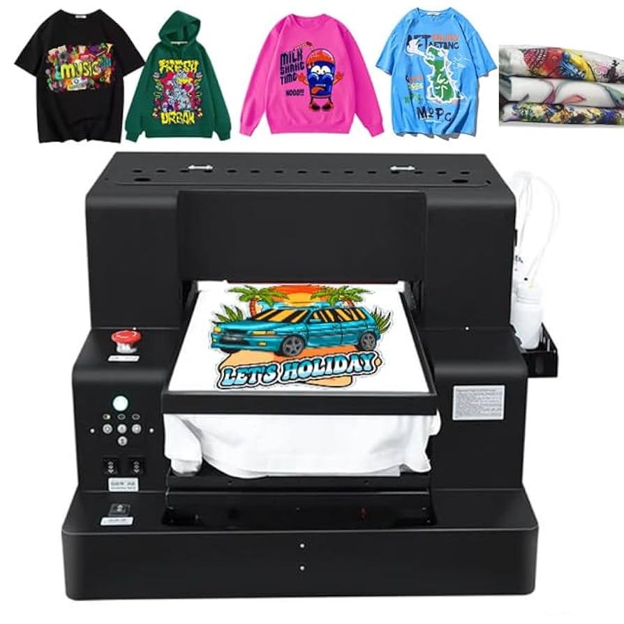 Amazon.com: A3 DTG Printer for Tshirt Textile Clothes Bags Printing Machine  Garment DTF Flatbed Printers for Black T-Shirt Jeans XP600 : Arts, Crafts &  Sewing