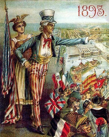 Columbia' and 'Uncle Sam' surveying, The World's Columbia Exposition -  Chicago Worlds Fair… | World's columbian exposition, Columbian exposition  1893, World's fair