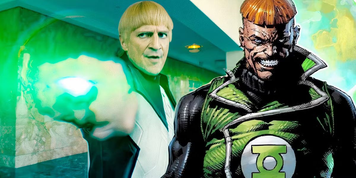 A magnificent image of actor Nathan Fillion fearlessly taking on the dumb 1980s bowl cut thing the comic book Guy Gardner had.