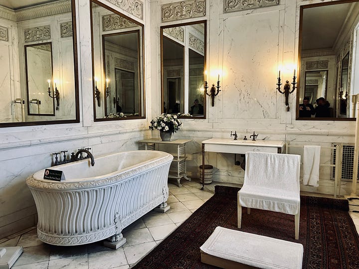 mansion, bathtub, kitchen, art, overlook, sky