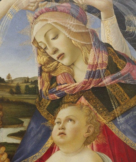 Madonna col Bambino e angeli (Madonna del Magnificat) by Botticelli