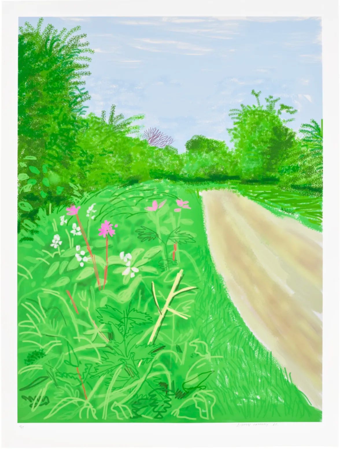 David Hockney, The Arrival of Spring in Woldgate, East Yorkshire in 2011. 26 April, 2011
