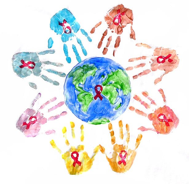 A group of hand prints around the earth

AI-generated content may be incorrect.