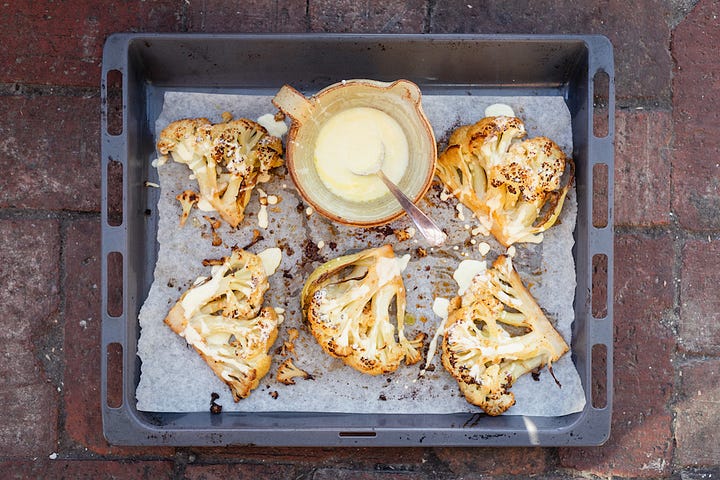 Roast Cauliflower Wedges / Paprika Chickpeas & Cauliflower