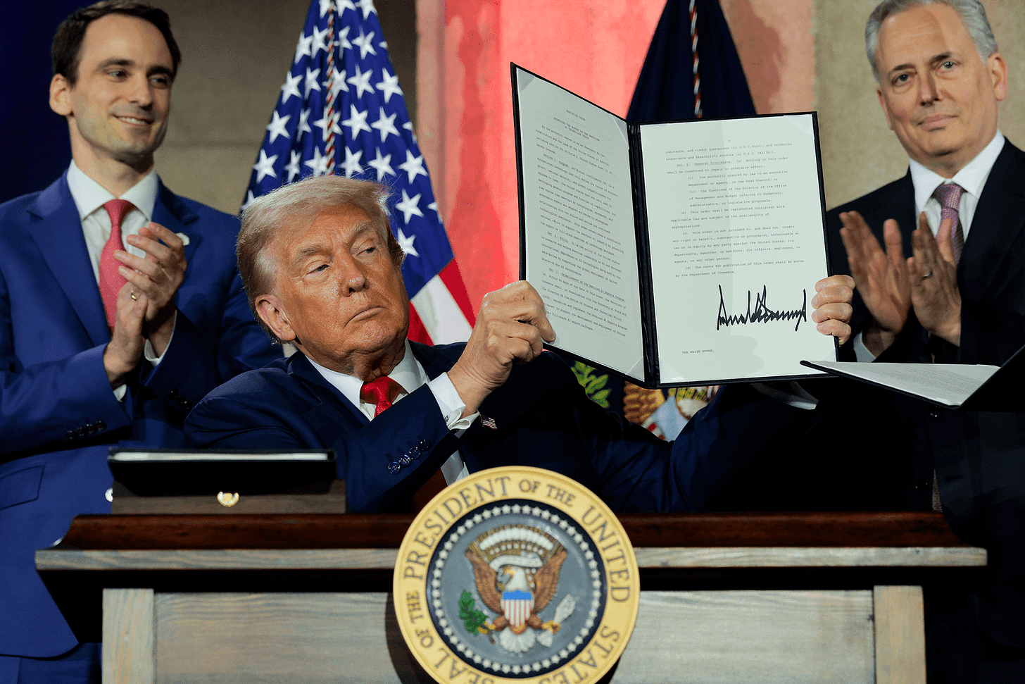 In July AllIn cohosted the Winning the AI Race summit where Donald Trump signed several executive orders relating to AI. In July AllIn cohosted the Winning the AI Race summit where Donald Trump signed several executive orders relating to AI.