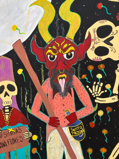 Images of murals in Oaxaca, Mexico