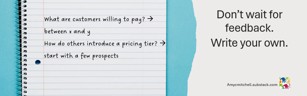 product manager's questions in a notebook