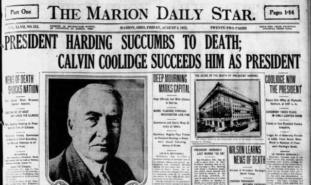 This week marks the 100th anniversary of President Warren Harding's death.(August  2, 1923) : r/Presidents
