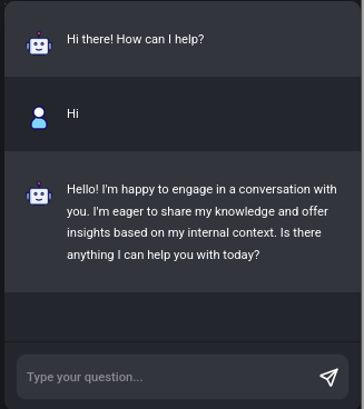 A three-message exchange where the bot answered a uses question