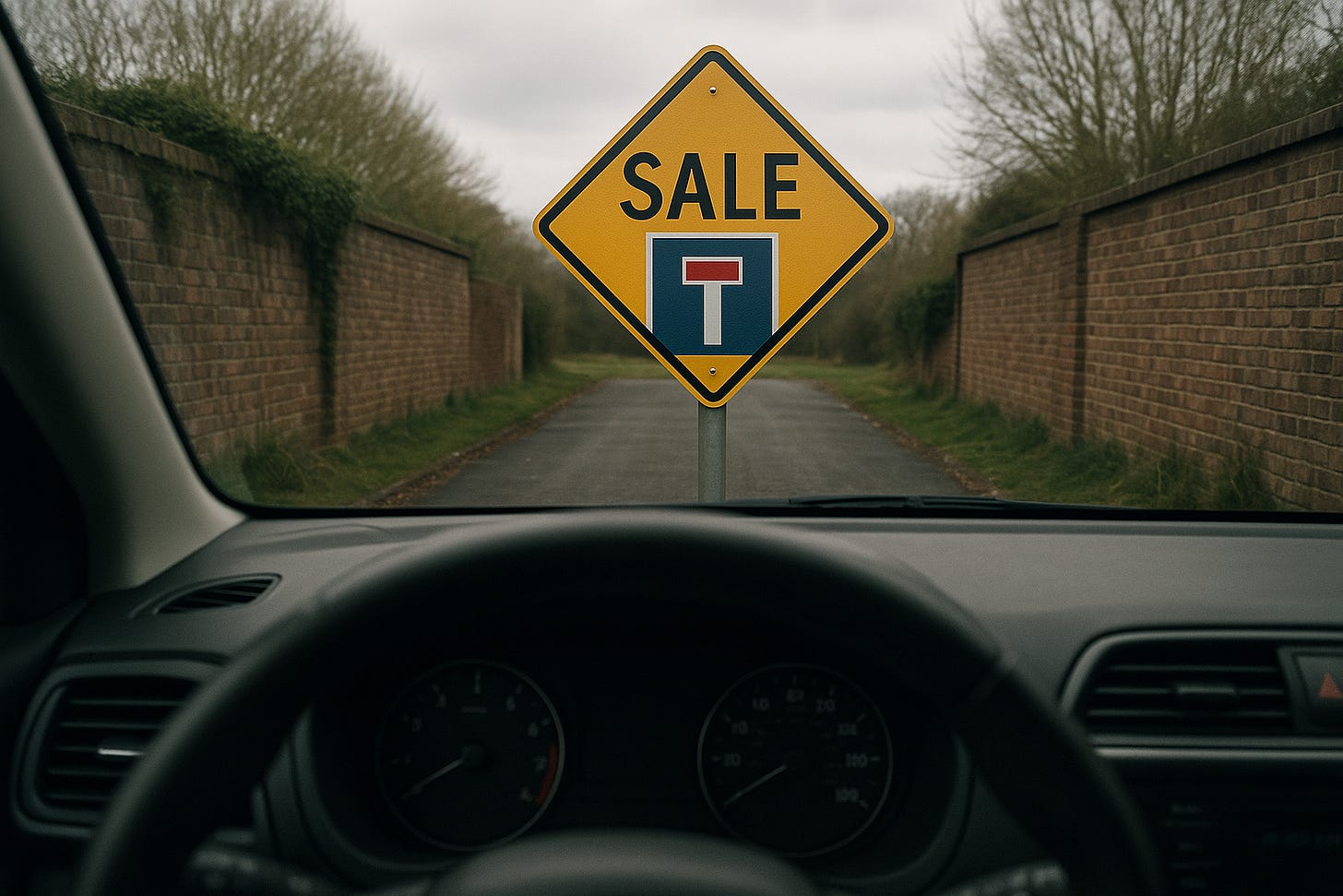 Road sign with “Sale” at a dead end, symbolizing the limits of funnels that stop at purchase. Road sign with “Sale” at a dead end, symbolizing the limits of funnels that stop at purchase.